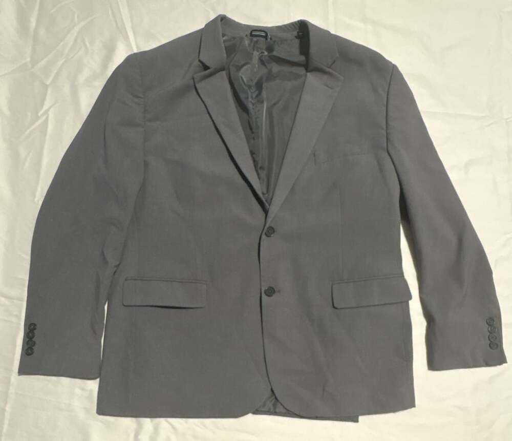 Nautica Mens Grey Two-Button Suit Jacket Size 46R